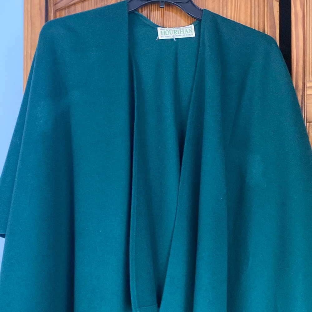 Jimmy Hourihan Forest Green Made in Dublin Wool Cape Shawl